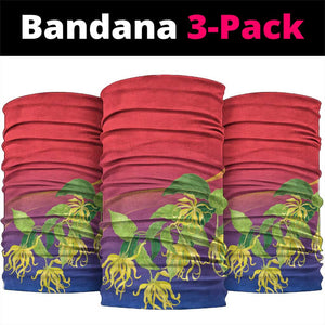 Comoros Neck Gaiter Coat Of Arms Mix Ylang Ylang Flower - African Pride