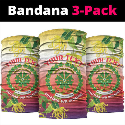 Comoros Neck Gaiter Coat Of Arms Mix Ylang Ylang Flower - African Pride