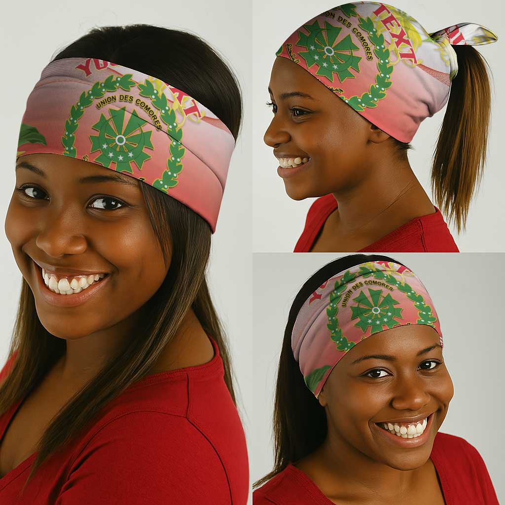 Comoros Neck Gaiter Coat Of Arms Mix Ylang Ylang Flower - African Pride