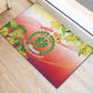 Personalized Comoros Rubber Doormat Coat Of Arms Mix Ylang Ylang Flower