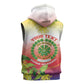 Personalized Comoros Sleeveless Zip Hoodie Coat Of Arms Mix Ylang Ylang Flower - African Pride