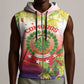 Personalized Comoros Sleeveless Zip Hoodie Coat Of Arms Mix Ylang Ylang Flower - African Pride