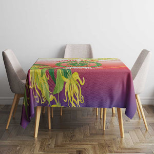 Personalized Comoros Tablecloth Coat Of Arms Mix Ylang Ylang Flower