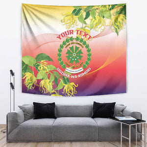 Personalized Comoros Tapestry Coat Of Arms Mix Ylang Ylang Flower