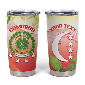 Personalized Comoros Tumbler Cup Coat Of Arms Mix Ylang Ylang Flower
