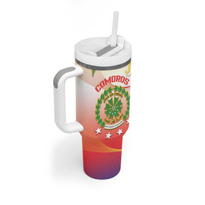 Personalized Comoros Tumbler With Handle Coat Of Arms Mix Ylang Ylang Flower