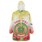 Personalized Comoros Wearable Blanket Hoodie Coat Of Arms Mix Ylang Ylang Flower