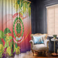 Personalized Comoros Window Curtain Coat Of Arms Mix Ylang Ylang Flower