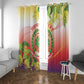 Personalized Comoros Window Curtain Coat Of Arms Mix Ylang Ylang Flower