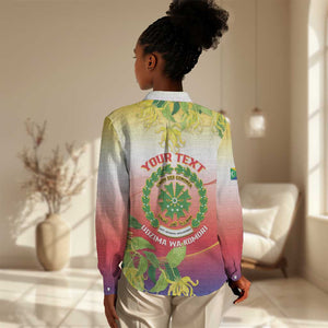 Personalized Comoros Women Casual Shirt Coat Of Arms Mix Ylang Ylang Flower LT14