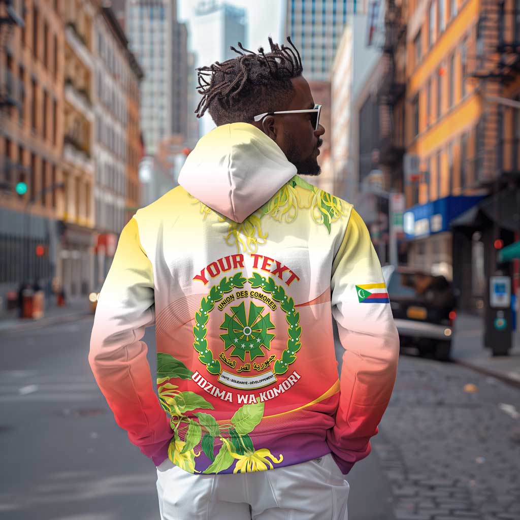 Personalized Comoros Zip Hoodie Coat Of Arms Mix Ylang Ylang Flower