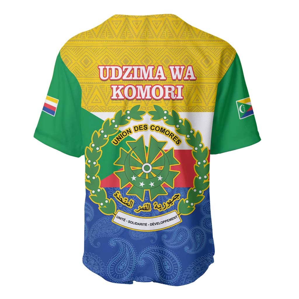 Afro Paisley Udzima wa Komori Baseball Jersey Comoros Is In My DNA