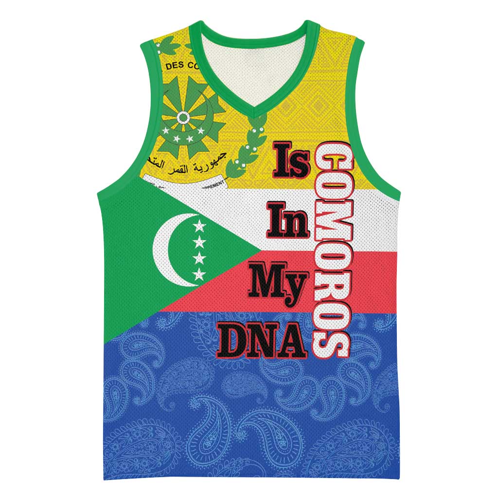 Afro Paisley Udzima wa Komori Basketball Jersey Comoros Is In My DNA - African Pride
