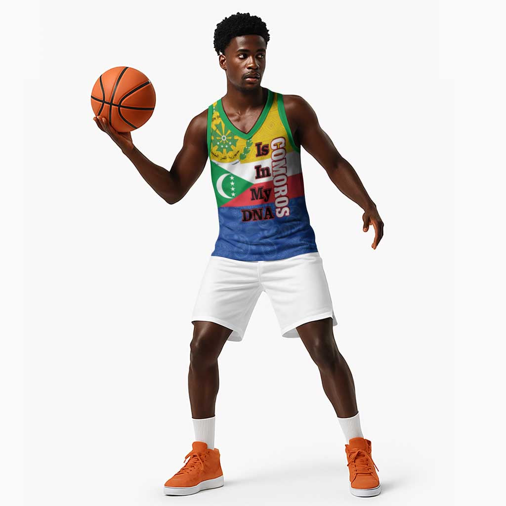 Afro Paisley Udzima wa Komori Basketball Jersey Comoros Is In My DNA - African Pride