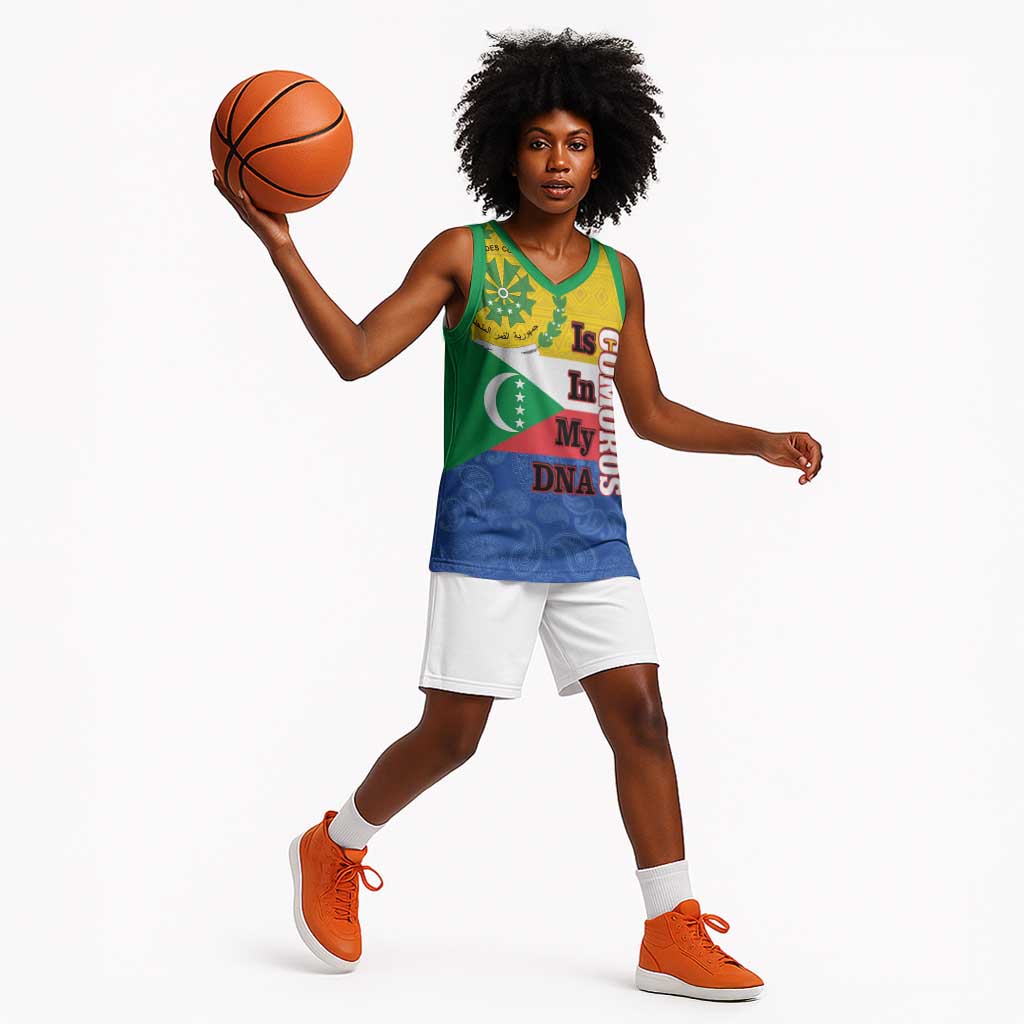 Afro Paisley Udzima wa Komori Basketball Jersey Comoros Is In My DNA - African Pride