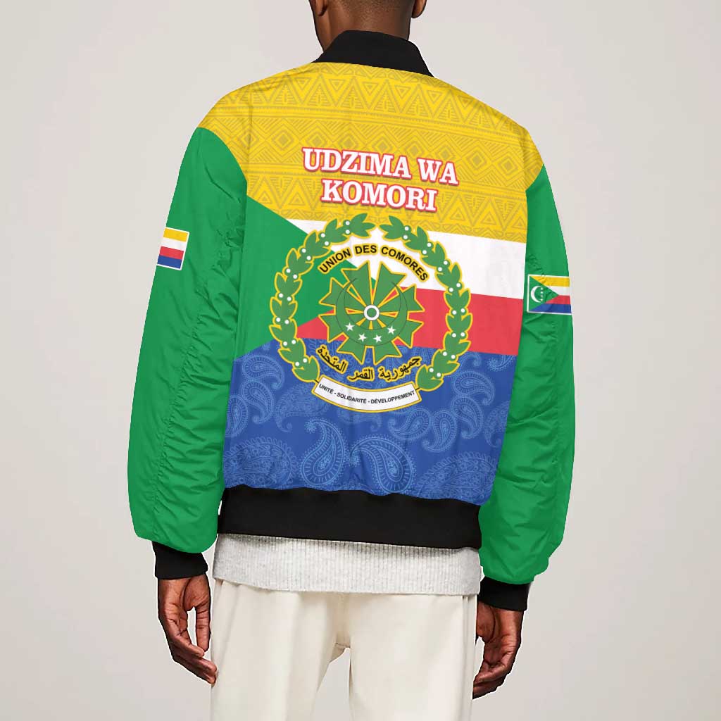 Afro Paisley Udzima wa Komori Bomber Jacket Comoros Is In My DNA