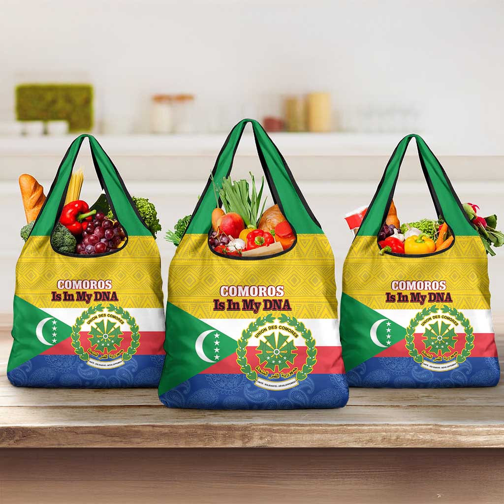 Afro Paisley Udzima wa Komori Grocery Bag Comoros Is In My DNA