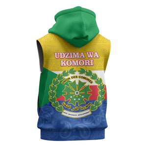 Afro Paisley Udzima wa Komori Sleeveless Zip Hoodie Comoros Is In My DNA - African Pride