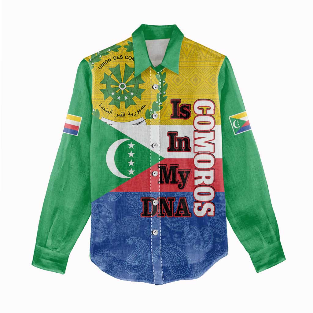 Afro Paisley Udzima wa Komori Women Casual Shirt Comoros Is In My DNA LT14
