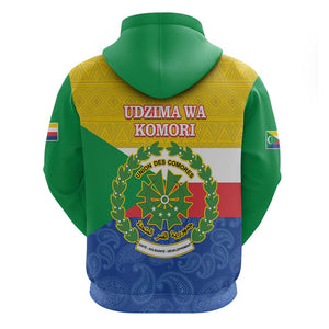 Afro Paisley Udzima wa Komori Zip Hoodie Comoros Is In My DNA