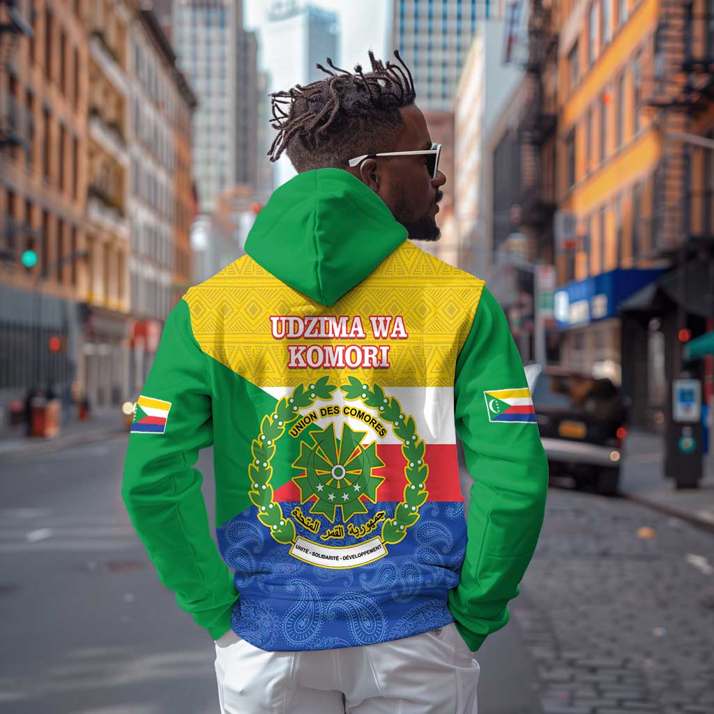 Afro Paisley Udzima wa Komori Zip Hoodie Comoros Is In My DNA