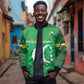 Custom Comoros Football Bomber Jacket Allez Les Coelacantes