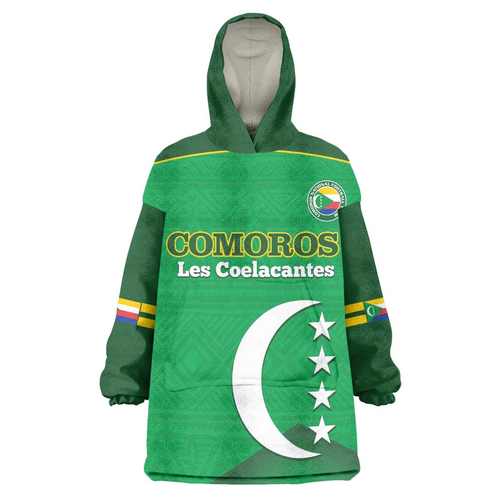 Custom Comoros Football Kid Wearable Blanket Hoodie Allez Les Coelacantes