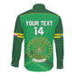 Custom Comoros Football Long Sleeve Button Shirt Allez Les Coelacantes