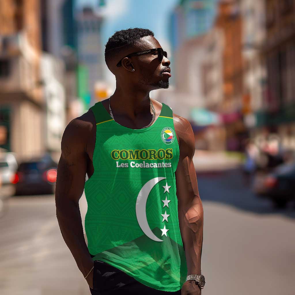 Custom Comoros Football Men Tank Top Allez Les Coelacantes