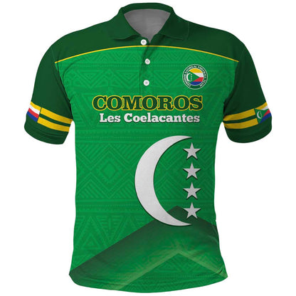 Custom Comoros Football Polo Shirt Allez Les Coelacantes