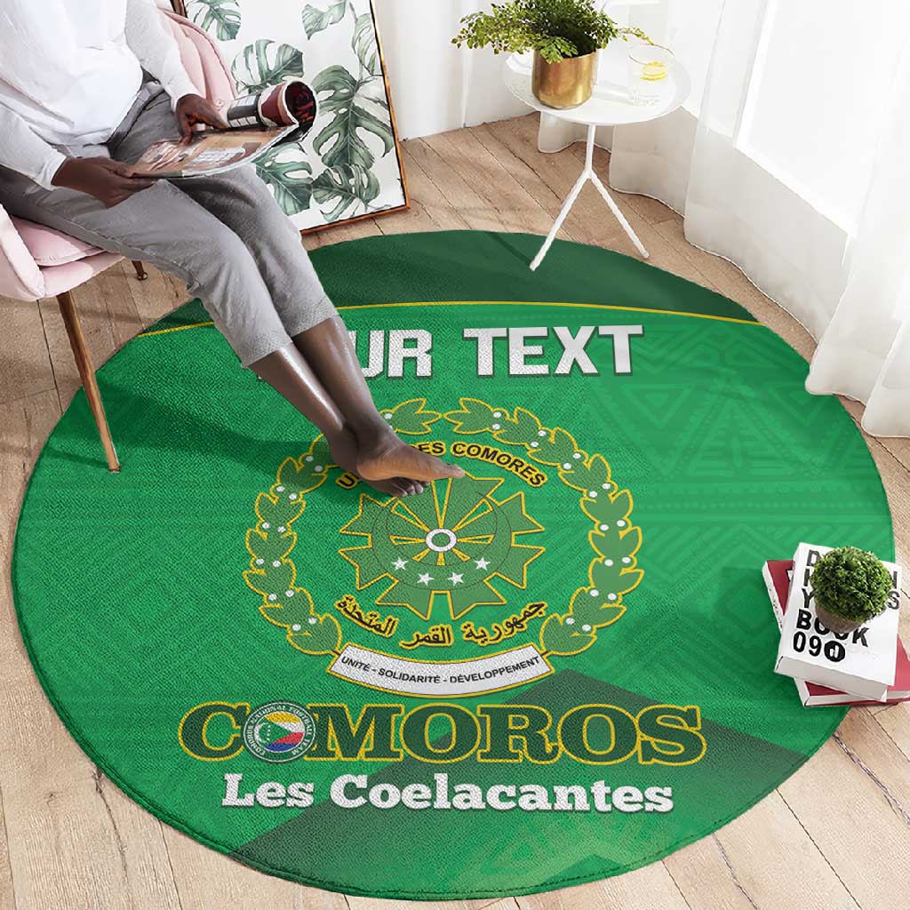 Custom Comoros Football Round Carpet Allez Les Coelacantes