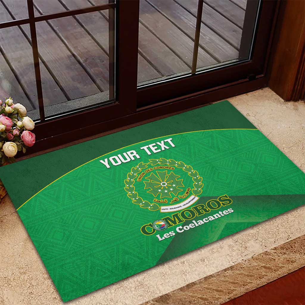 Custom Comoros Football Rubber Doormat Allez Les Coelacantes