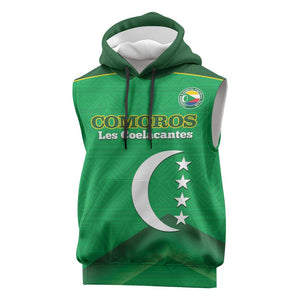 Custom Comoros Football Sleeveless Hoodie Allez Les Coelacantes - African Pride