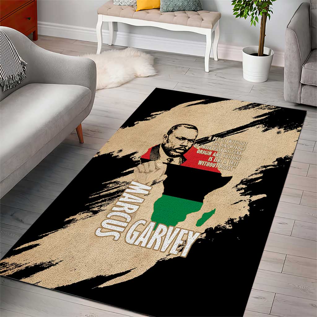 Marcus Garvey Day Area Rug UNIA Flag Mix African Map - African Pride