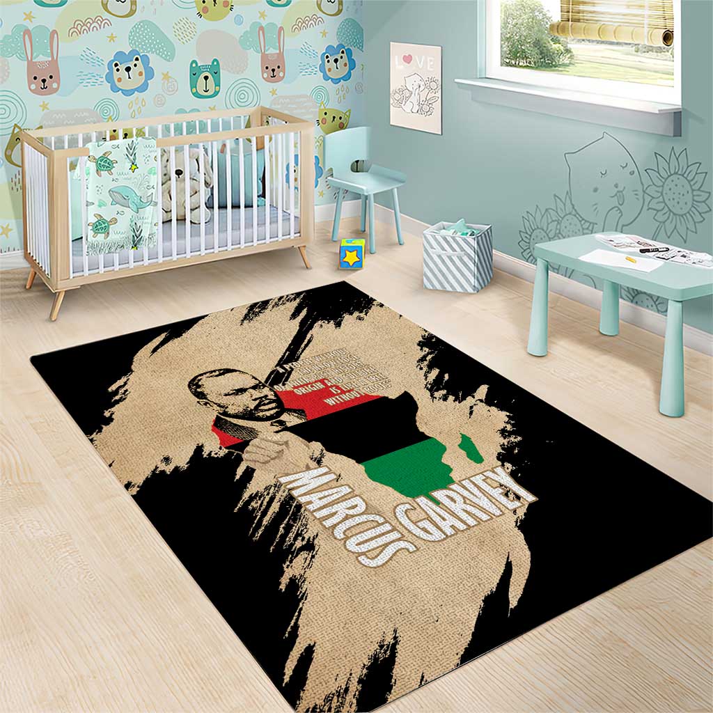 Marcus Garvey Day Area Rug UNIA Flag Mix African Map - African Pride