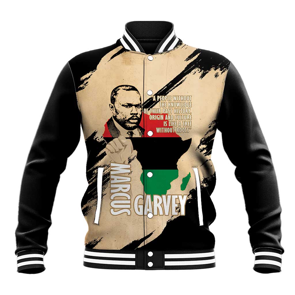 Marcus Garvey Day Baseball Jacket UNIA Flag Mix African Map - African Pride