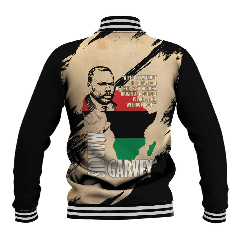 Marcus Garvey Day Baseball Jacket UNIA Flag Mix African Map - African Pride