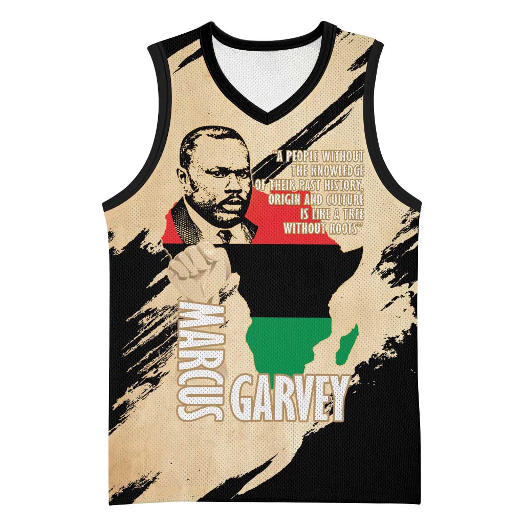Marcus Garvey Day Basketball Jersey UNIA Flag Mix African Map - African Pride