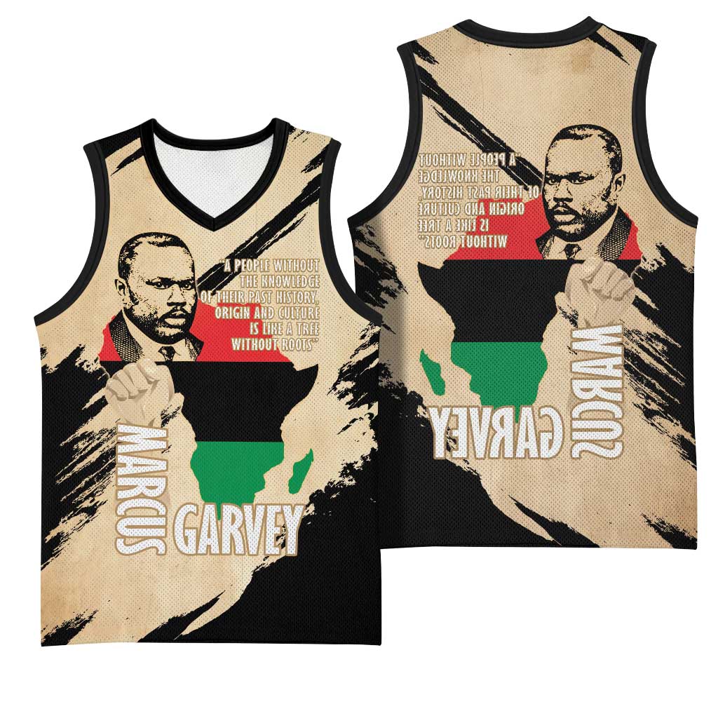 Marcus Garvey Day Basketball Jersey UNIA Flag Mix African Map - African Pride