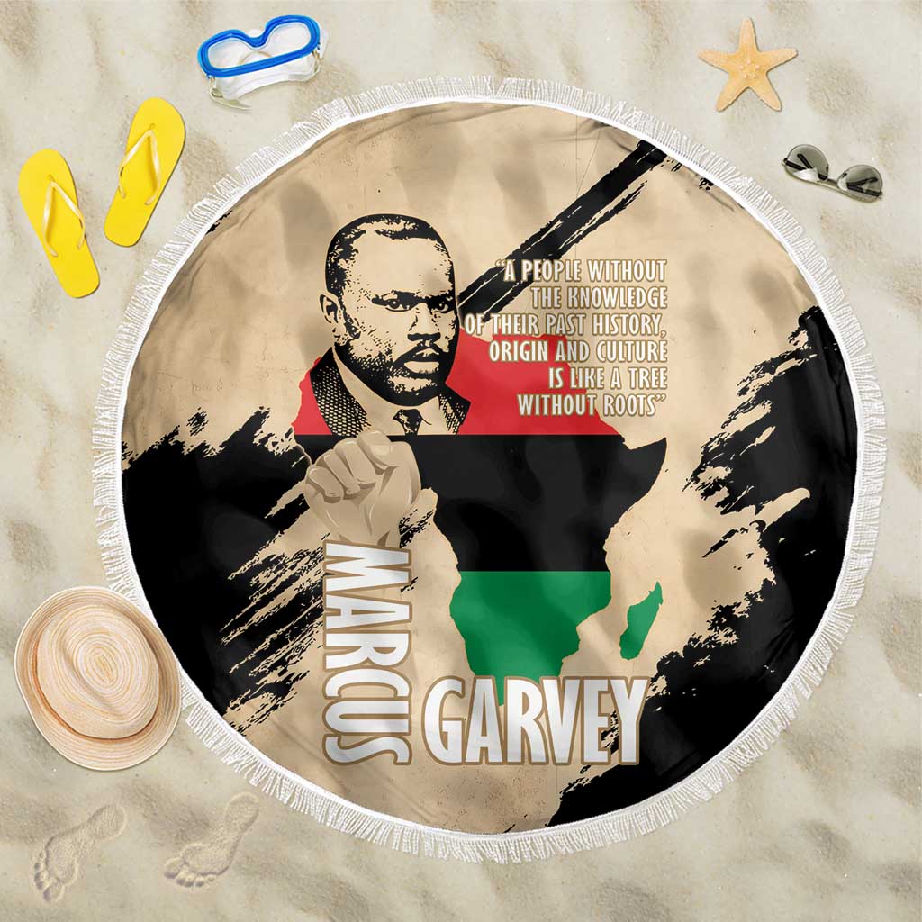 Marcus Garvey Day Beach Blanket UNIA Flag Mix African Map - African Pride