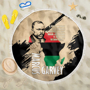 Marcus Garvey Day Beach Blanket UNIA Flag Mix African Map - African Pride