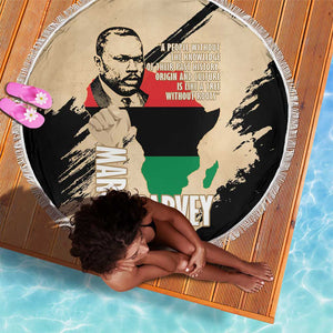 Marcus Garvey Day Beach Blanket UNIA Flag Mix African Map - African Pride