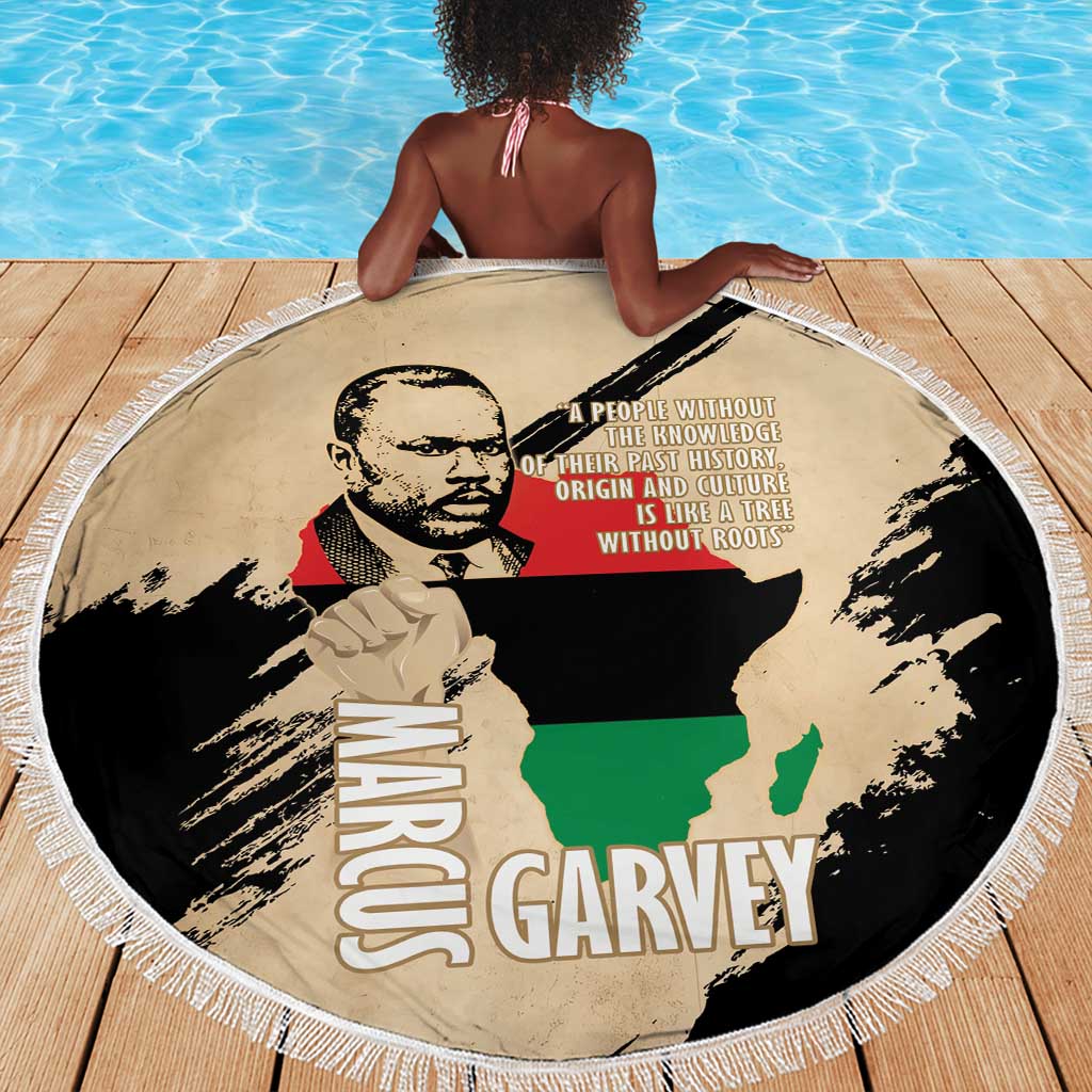Marcus Garvey Day Beach Blanket UNIA Flag Mix African Map - African Pride