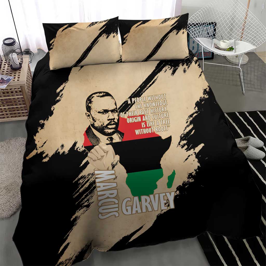 Marcus Garvey Day Bedding Set UNIA Flag Mix African Map - African Pride