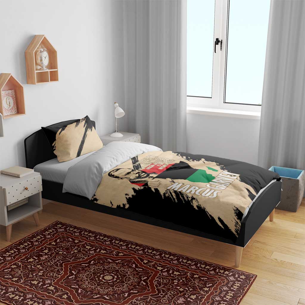 Marcus Garvey Day Bedding Set UNIA Flag Mix African Map - African Pride