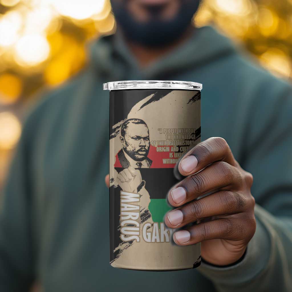 Marcus Garvey Day 4 in 1 Can Cooler Tumbler UNIA Flag Mix African Map - African Pride
