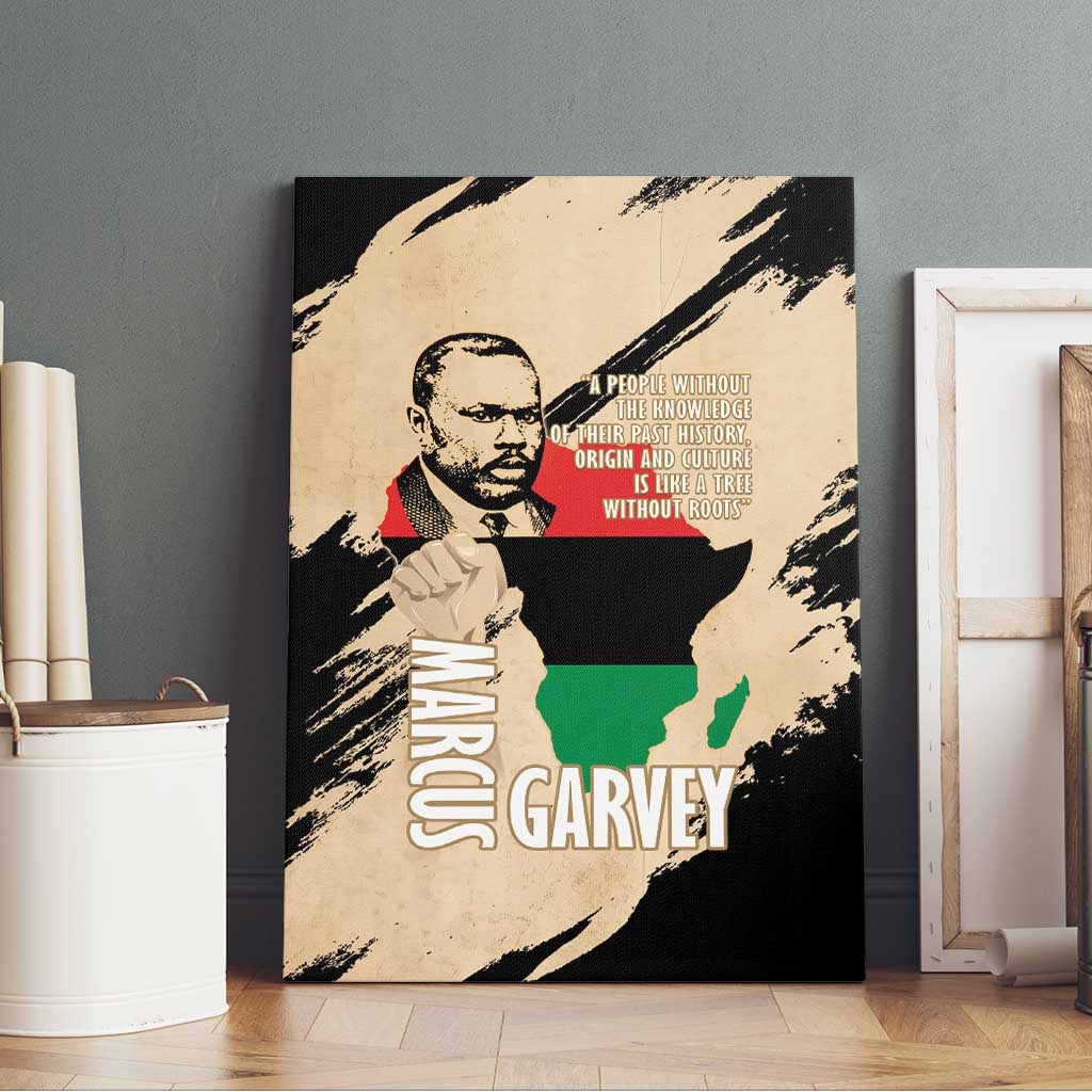 Marcus Garvey Day Canvas Wall Art UNIA Flag Mix African Map - African Pride