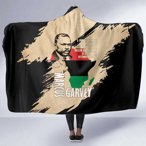 Marcus Garvey Day Hooded Blanket UNIA Flag Mix African Map - African Pride