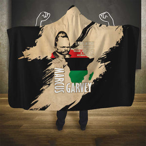 Marcus Garvey Day Hooded Blanket UNIA Flag Mix African Map - African Pride