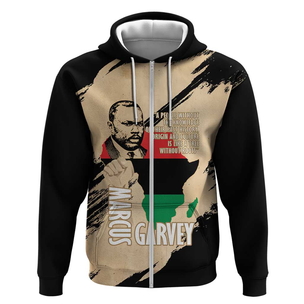 Marcus Garvey Day Hoodie UNIA Flag Mix African Map - African Pride